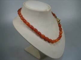Agaat ovalen kralenketting | Antiekjuwelier | Edelsteen eigen import