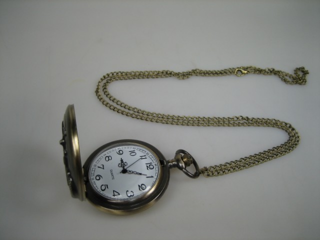 Quartz Zakhorloge met ketting met Motor afbeelding aan de voorzijde Nieuw