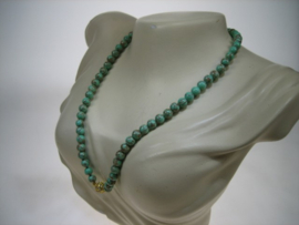 Antiek gemêleerd Agaat collier met 14K goudkleurige vergulde magneetsluiting