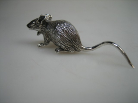 Miniatuur Zilveren Handgemaakte Kaasmuisje uit ca. 1982