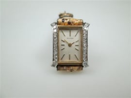 Zwitsers Gouden 14 krt. dames horloge met 24 Briljanten ca.1963