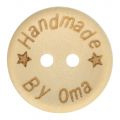 Durable Houten Knoop *Handmade by Oma* Ø 15 mm.