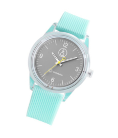 Q&Q 651022 Smile Solar horloge 40 mm 100 meter turquoise/ grijs