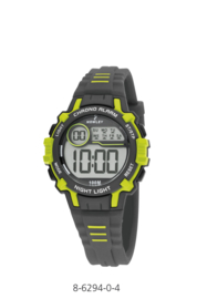Nowley 8-6294-0-4 digitaal horloge 35 mm 100 meter grijs/ groen