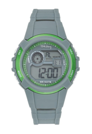 Tekday 654691 digitaal horloge 38 mm 100 meter grijs/ groen