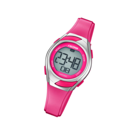 Calypso K5738/4 digitaal horloge 30 mm 100 meter roze/ zilverkleur