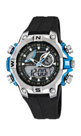Calypso K5586/2 analoog/ digitaal horloge 46 mm 100 meter zwart/ blauw