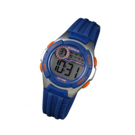 Xonix IN-006 digitaal horloge 34 mm 100 meter blauw/ zilverkleur