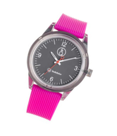 Q&Q 651021 Smile Solar horloge 40 mm 100 meter fuchsia/ grijs