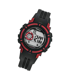 Tekday 654015 digitaal horloge 38 mm 100 meter zwart/ rood