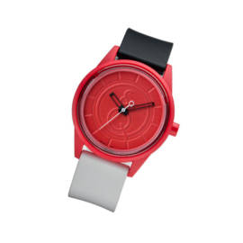 Q&Q RP00J007Y Smile Solar horloge 50 meter 40 mm rood/ zwart/ wit