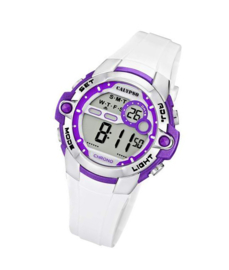 Calypso K5617/3 digitaal horloge 37 mm 100 meter wit/ paars