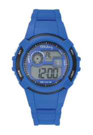 Tekday 654690 digitaal horloge 38 mm 100 meter blauw/ zwart