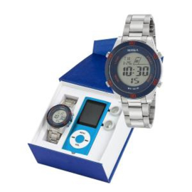 Marea B35323/3 digitaal horloge 38 mm 50 meter blauw/ rood