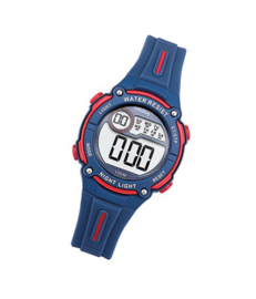Tekday 654000 digitaal horloge 33 mm 100 meter blauw/ rood