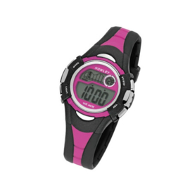 Nowley 8-6145-0-6 digitaal horloge 36 mm 100 meter zwart/ roze