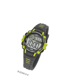 Nowley 8-6294-0-4 digitaal horloge 35 mm 100 meter grijs/ groen