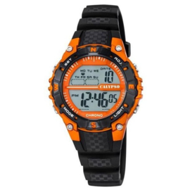 Calypso K5684/7 digitaal horloge 37 mm 100 meter zwart/ oranje