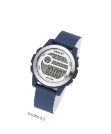 Nowley 8-6289-0-3 digitaal horloge 41 mm 100 meter blauw/ wit