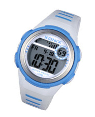 Xonix IC-001 digitaal horloge 38 mm 100 meter wit/ blauw