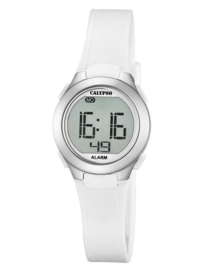 Calypso K5677/1 digitaal horloge 28 mm 100 meter wit/ zilverkleur