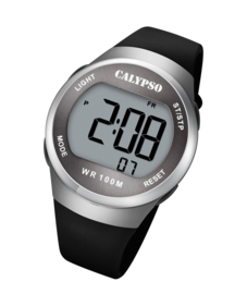 Calypso K5786/4 digitaal horloge 38 mm 100 meter zwart/ zilverkleurig