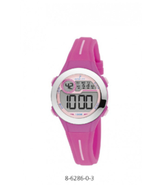 Nowley 8-6286-0-3 digitaal horloge 30 mm 100 meter roze/ zilverkleurig