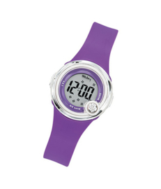 Tekday 653272 digitaal horloge 30 mm 50 meter paars/ wit