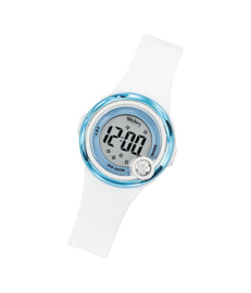 Tekday 653270 digitaal horloge 30 mm 50 meter wit/ blauw