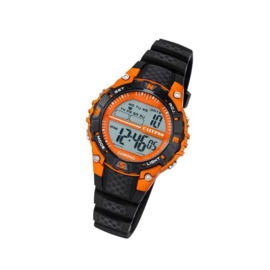 Calypso K5684/7 digitaal horloge 37 mm 100 meter zwart/ oranje