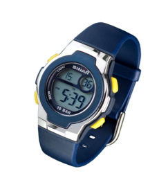 Sinar XF-60-2 digitaal horloge 33 mm 100 meter blauw/ geel