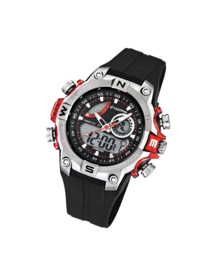 Calypso K5586/1 analoog/ digitaal horloge 46 mm 100 meter zwart/ rood