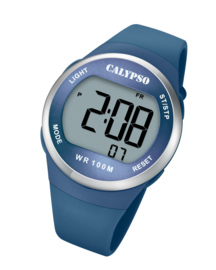 Calypso K5786/3 digitaal horloge 38 mm 100 meter blauw/ zilverkleurig