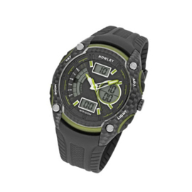 Nowley 8-6200-0-3 analoog/ digitaal horloge 46 mm 100 meter zwart/ groen