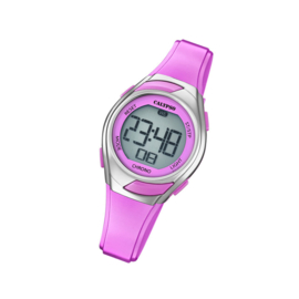 Calypso K5738/2 digitaal horloge 30 mm 100 meter roze/ zilverkleur