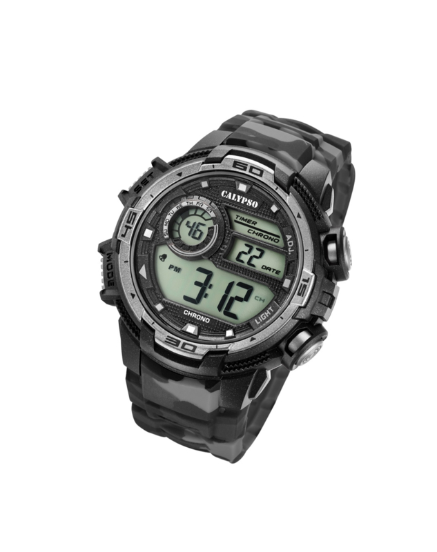 Calypso K5723 3 digitaal horloge 100 meter zwart grijs Calypso