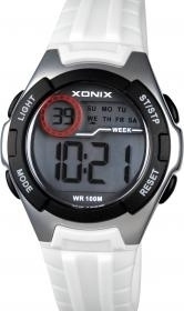 Xonix IN-001 digitaal horloge 34 mm 100 meter wit/ zwart