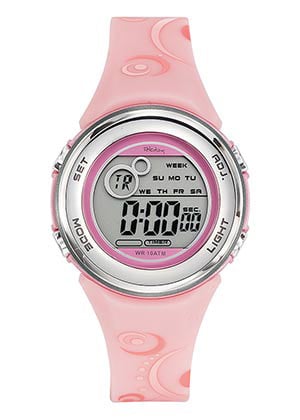 Tom Audreath Inspecteur wapenkamer Tekday 653958 digitaal horloge 36 mm 100 meter roze/ grijs | Tekday horloges  | www.digitale-horloges.nl