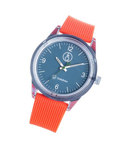 Q Q 651020 Smile Solar horloge 40 mm 100 meter oranje blauw Q Q