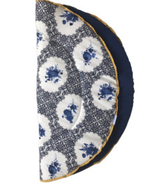 Rond boxkleed Blue Flowers