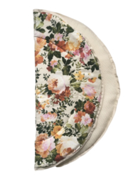 Rond boxkleed/ speelkleed ecru Flowers