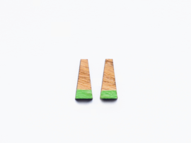 Wooden earstuds cone light green