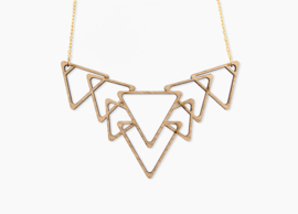 Wooden necklace Triangle