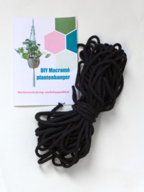 Workshoppakket macramé plantenhanger zwart