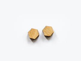 Houten knopjes hexagon