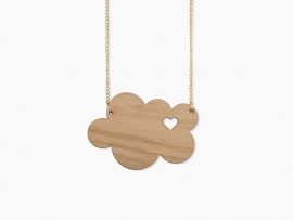 Wooden necklace Cloud