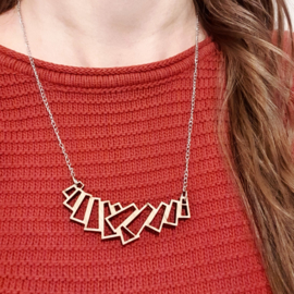 Wooden necklace Geometric