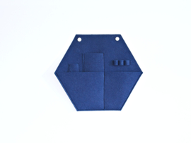 Hexagon vilten opberger | royaal blauw