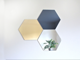 Hexagon mirror gold