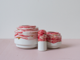 Porcelain pot M - Coral Red